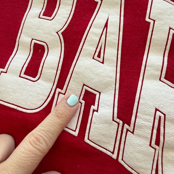 The Bar Varsity Sweatshirt in Ruby Red, L - Picture 5 of 10